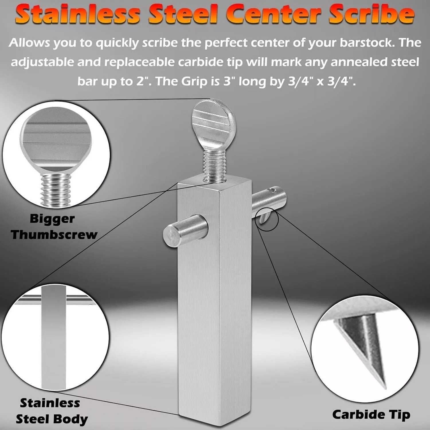 Knife Maker's Center Scribe Edge Line Scriber for Belt Grinder Blade Making Tool