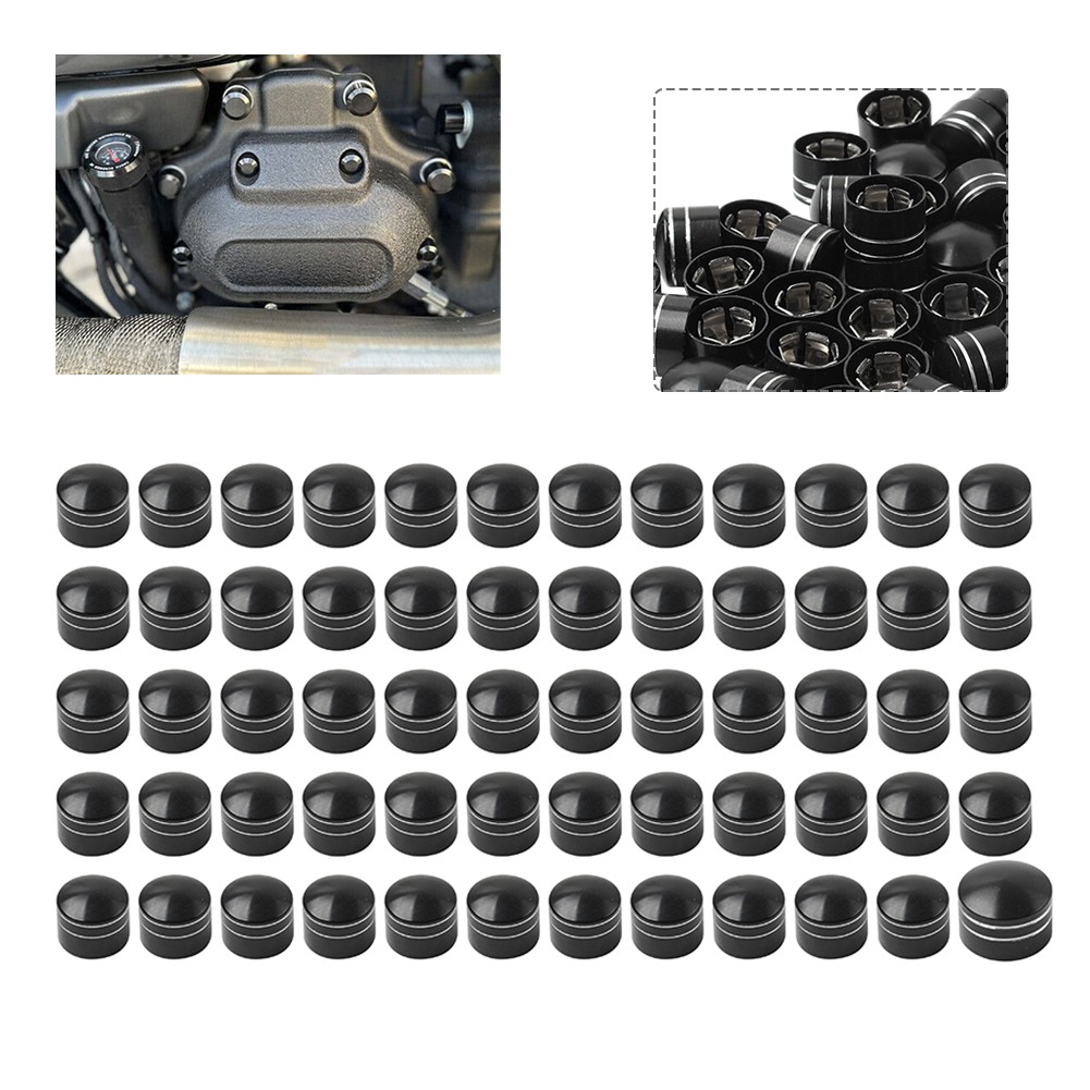 60X Engine Screw Cap Bolt Cover Kit For Harley Touring Road Street Glide Softail