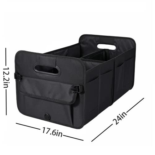 Car Trunk Organizer Car Storage Organizer Collapsible Multi Compartment black