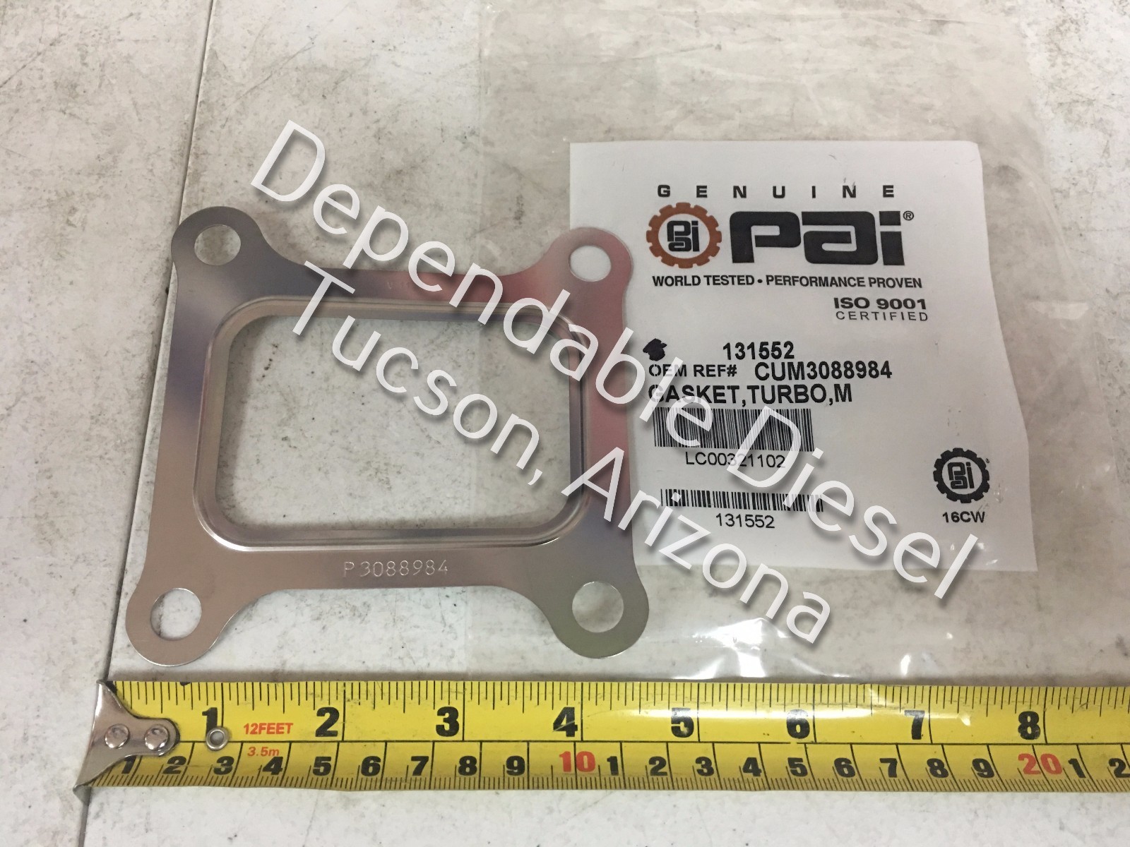 Turbo Mounting Gasket for Cummins M11. PAI# 131552 Ref. # Cummins 3088984