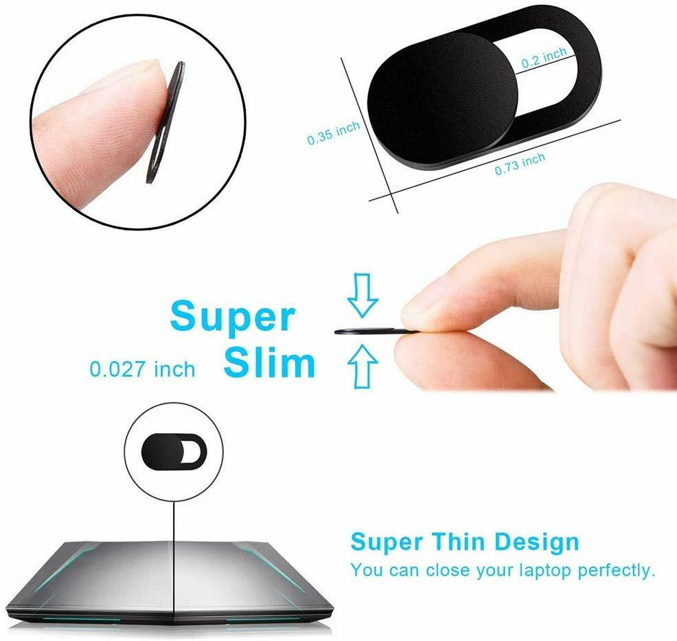 3PCS Black, White, &Blue WebCam Cover Slide Camera Privacy Security Protect