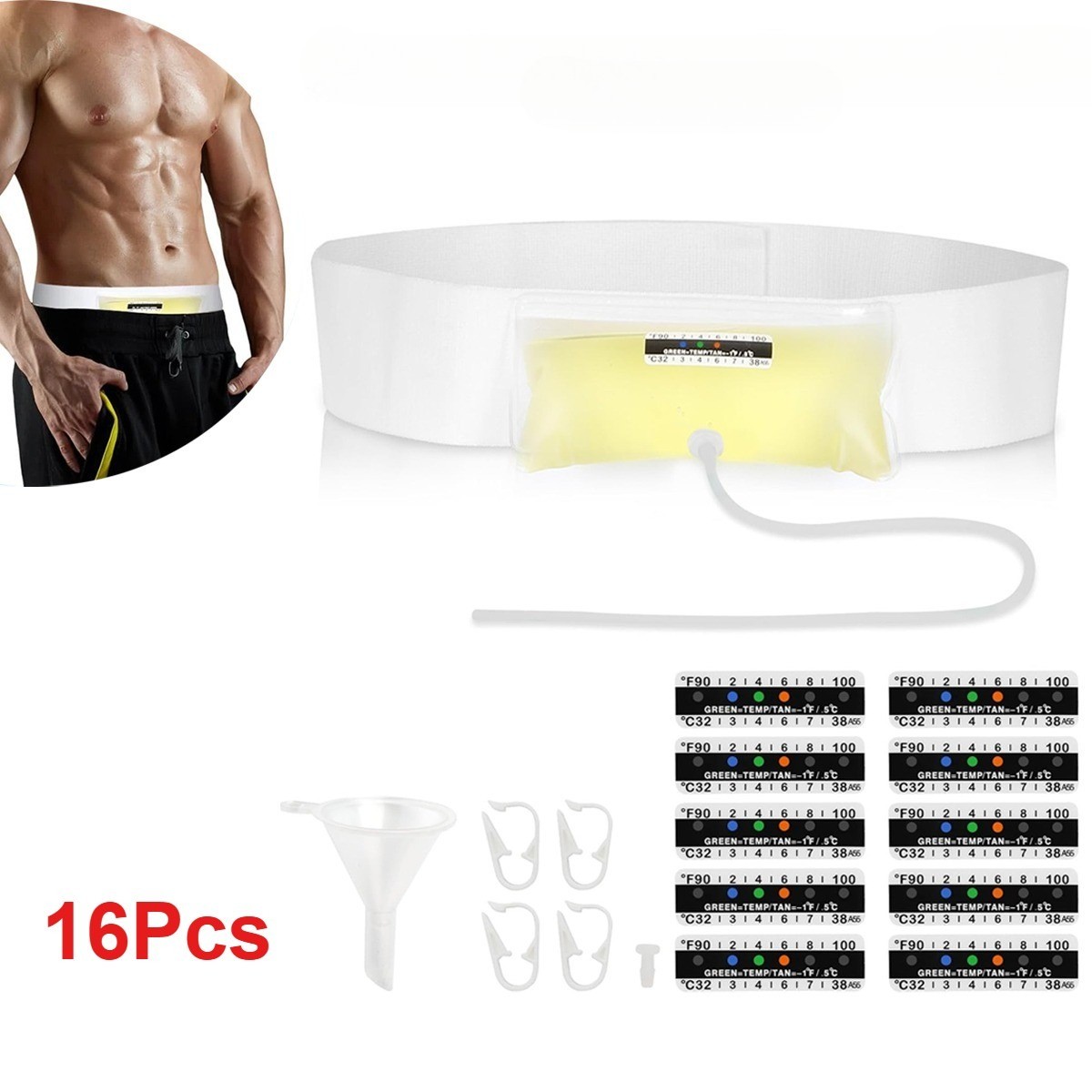Urine Test Complete Kit – 2 to 4 oz Concealed Sample Bag with Adjustable Belt, T