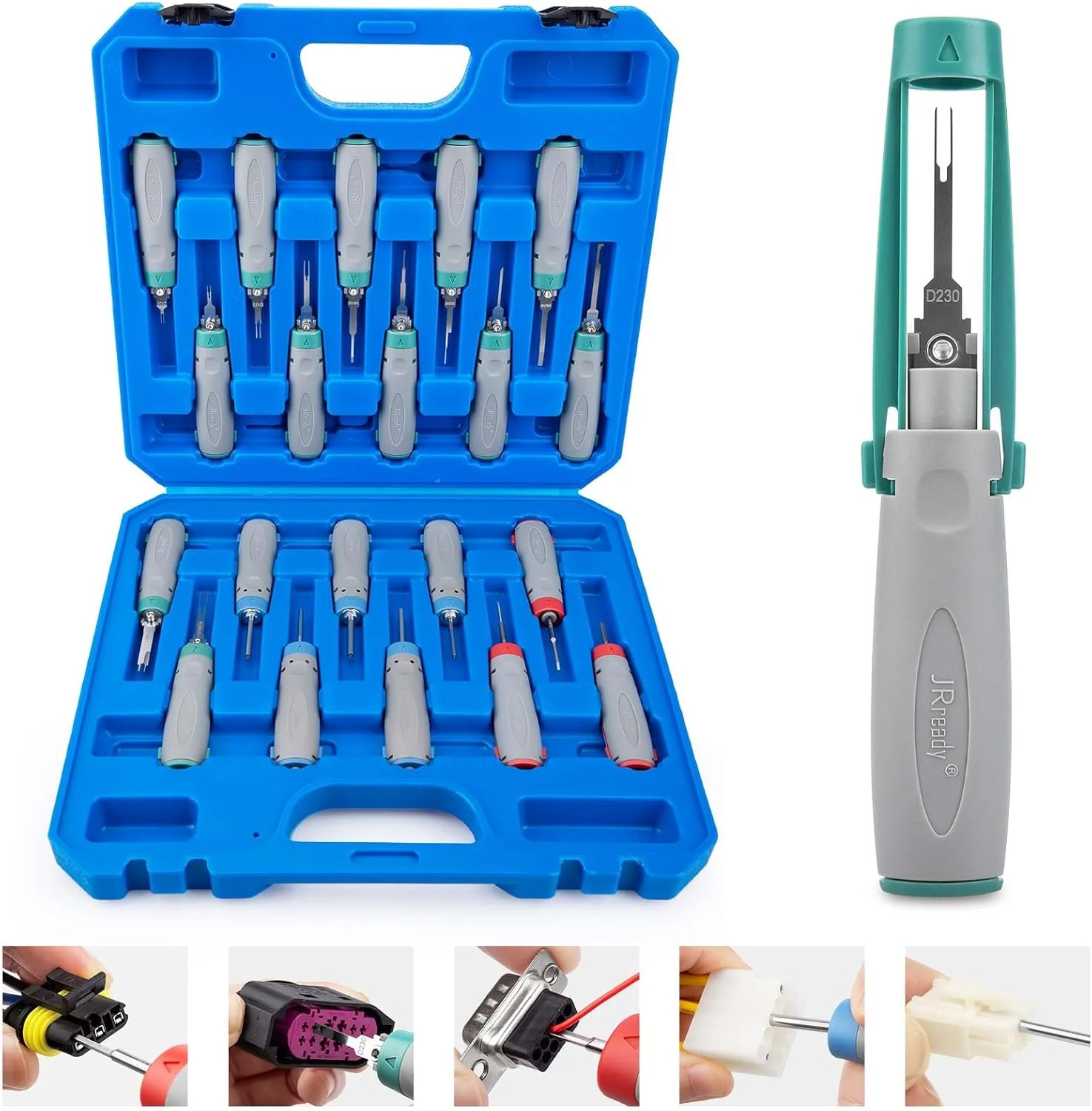 JRready 20PCS Pin Removal Tool Kit, Pin Electrical Terminal Release Tool Set for