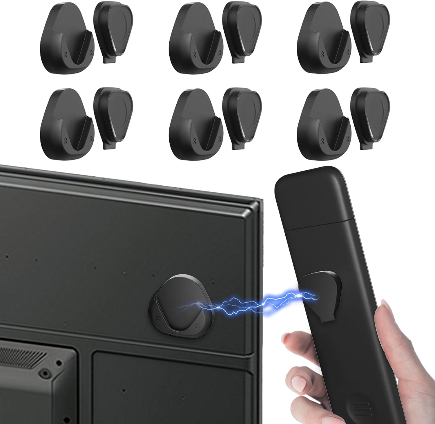 6 Pack Magnetic Remote Control Holder Wall Mount,Convenient and Stylish TV Re...