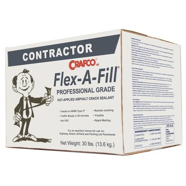 Black Pavement Crack Repair Filler Sealant 30 LB. Sealer Hot Poured Asphalt