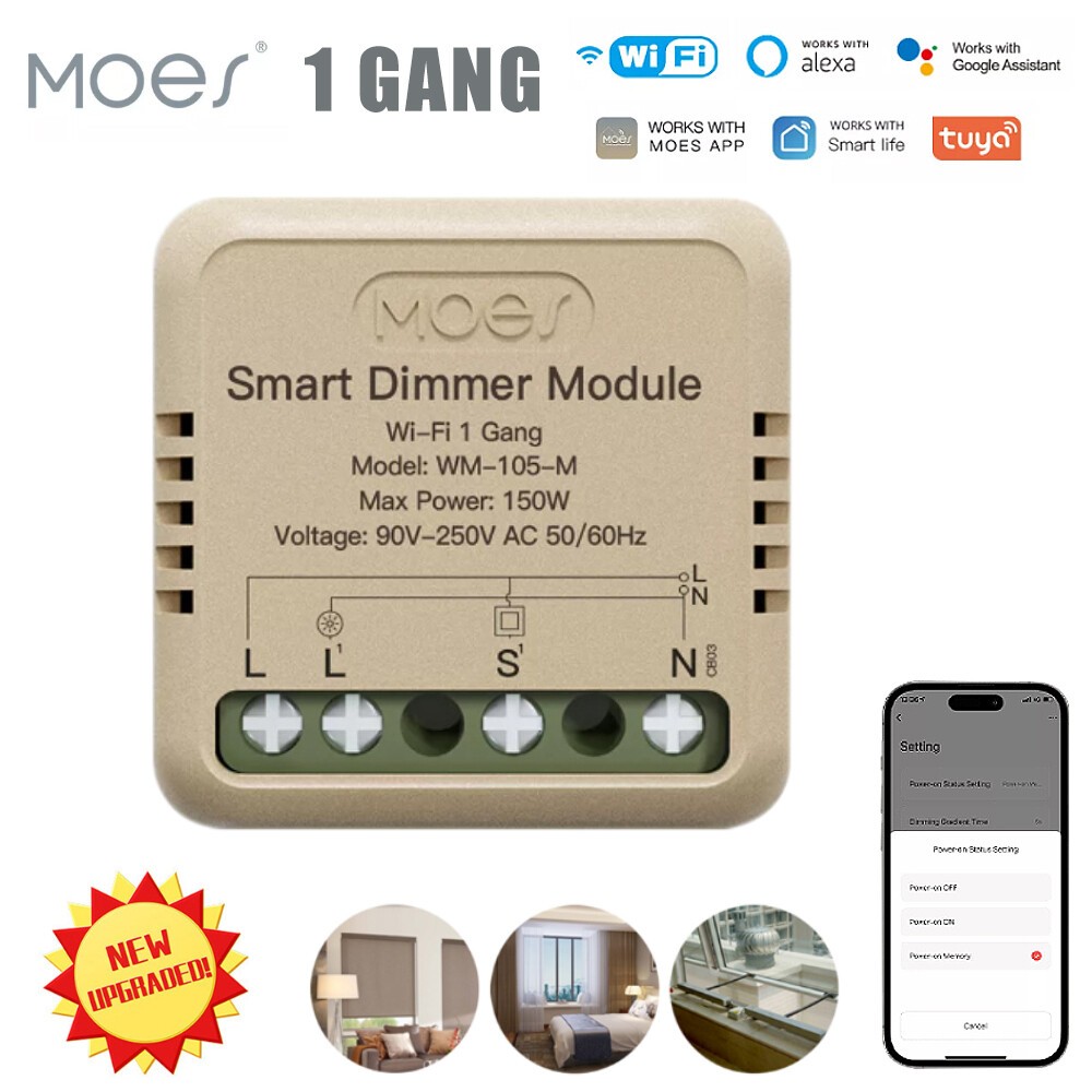 1/20X WiFi Smart Wall Light Dimmer Switch Module 3Way Alexa Google APP Timer