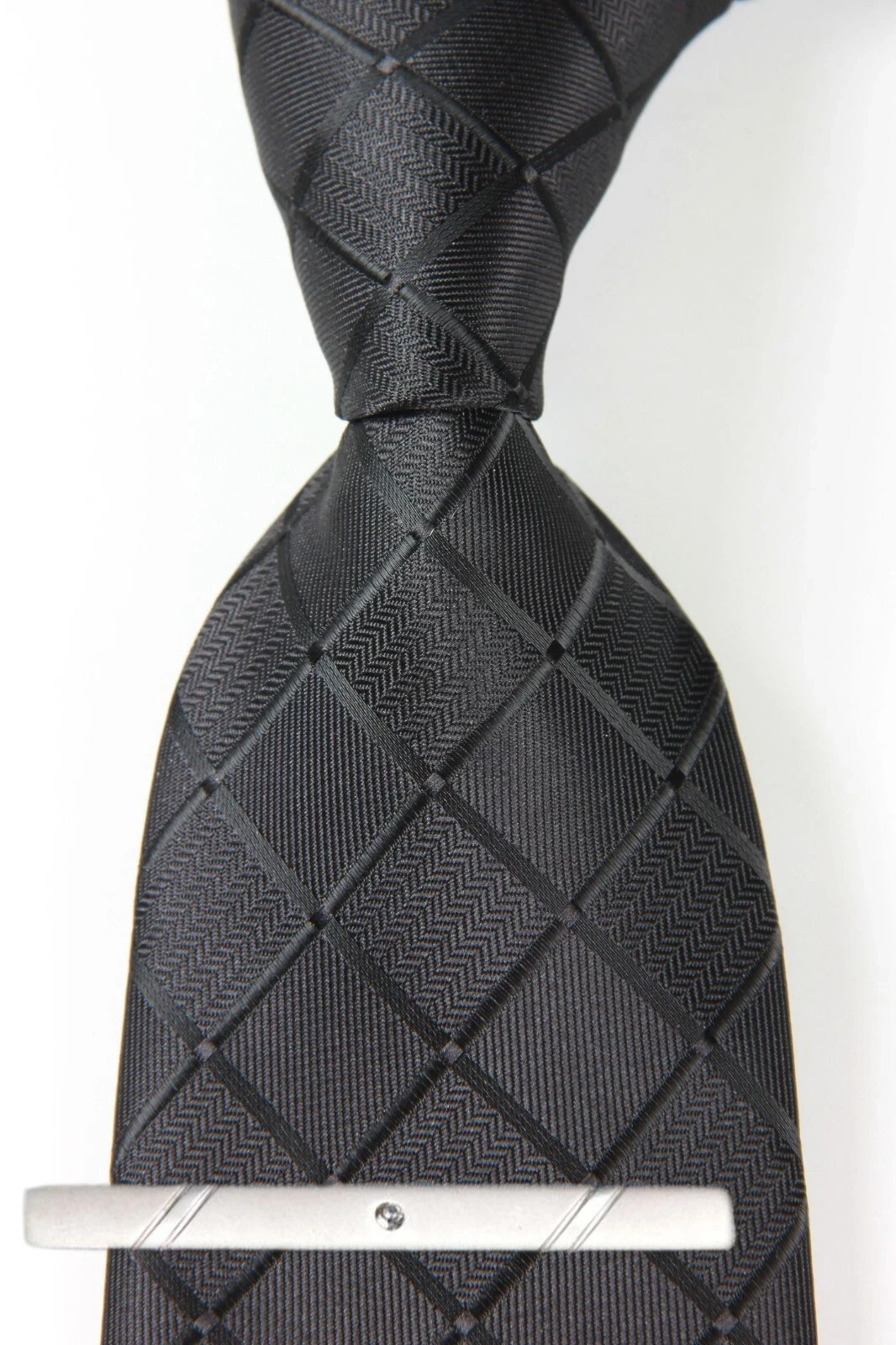 New Classic Striped Brown Gray JACQUARD WOVEN 100% Silk Men's Necktie Tie