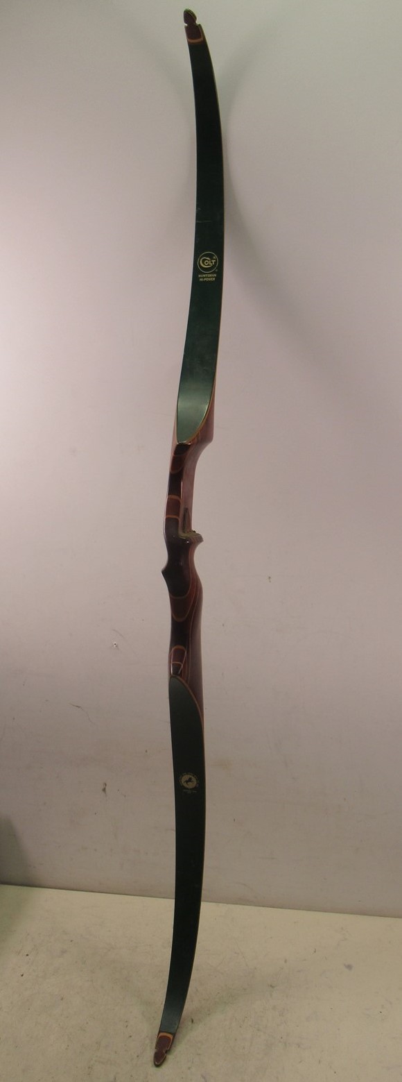 Colt Huntsman Hi-Power 56" 50#-28" Recurve Bow C206-1867 by Wing Bubinga Wood