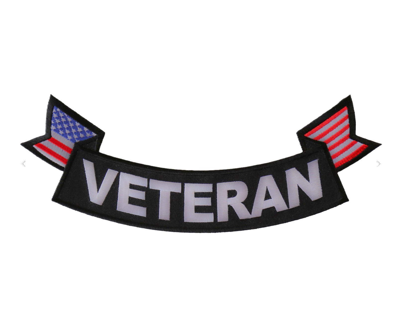 VETERAN Large Military Rocker/Tab Patch for Vests or Jackets BOTTOM