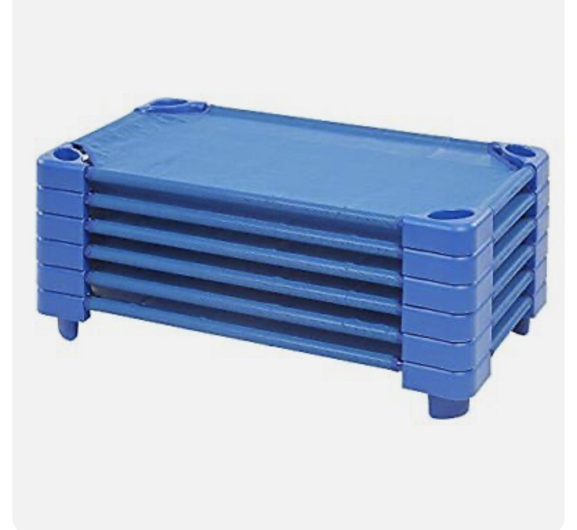 ECR4Kids ELR-16114 40x23" Toddler Sleeping Cot - Blue, Set of 6