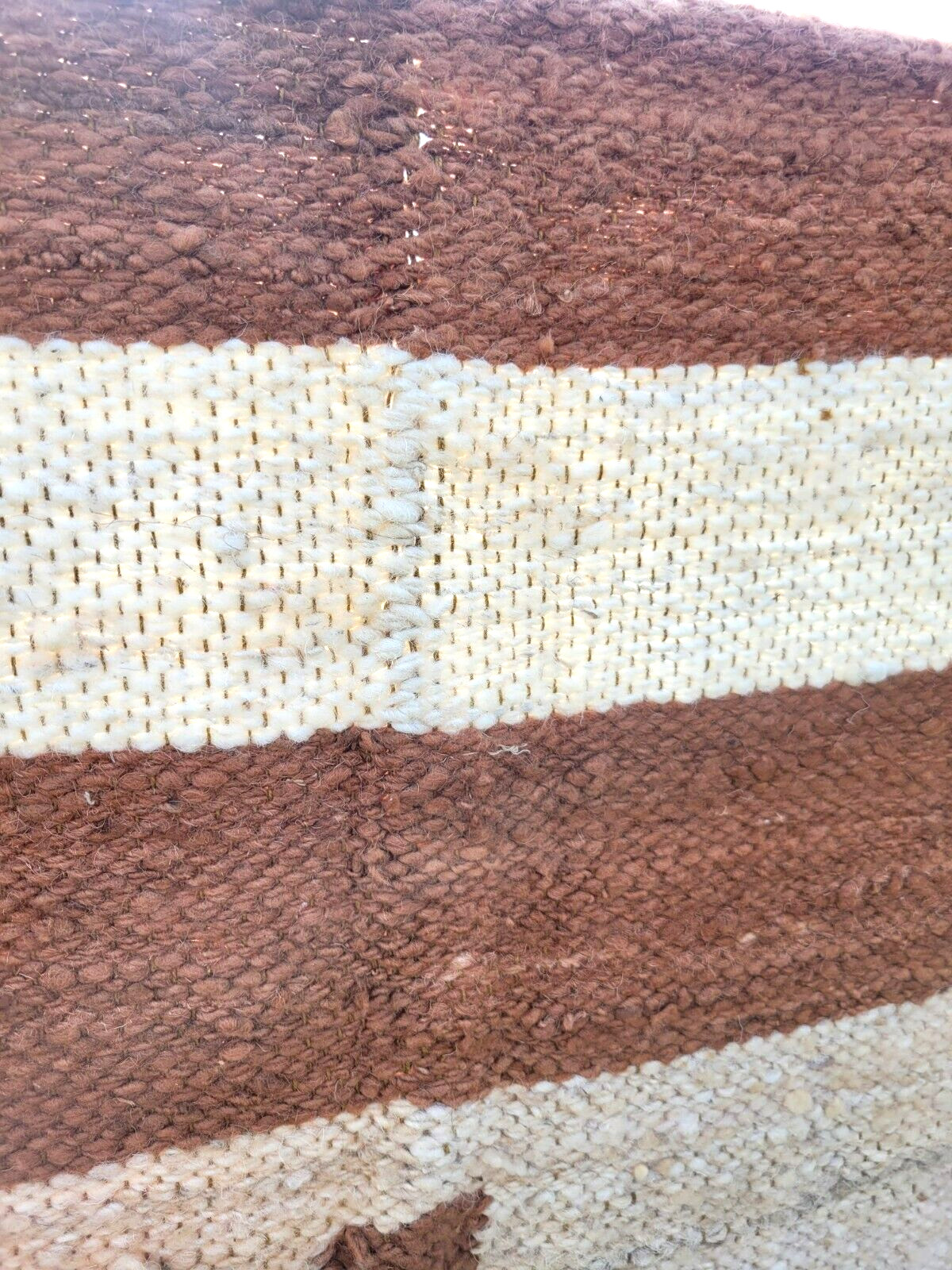 Peruvian Wool Wall Hanging Rug Hand Woven Hand Spun Peru Native - VINTAGE