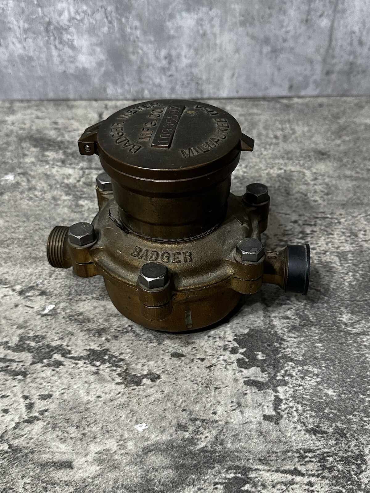 Badger Brass Meter 31612-2 5/8 With Easy Read Dial Milwaukee Steampunk Lamp Part