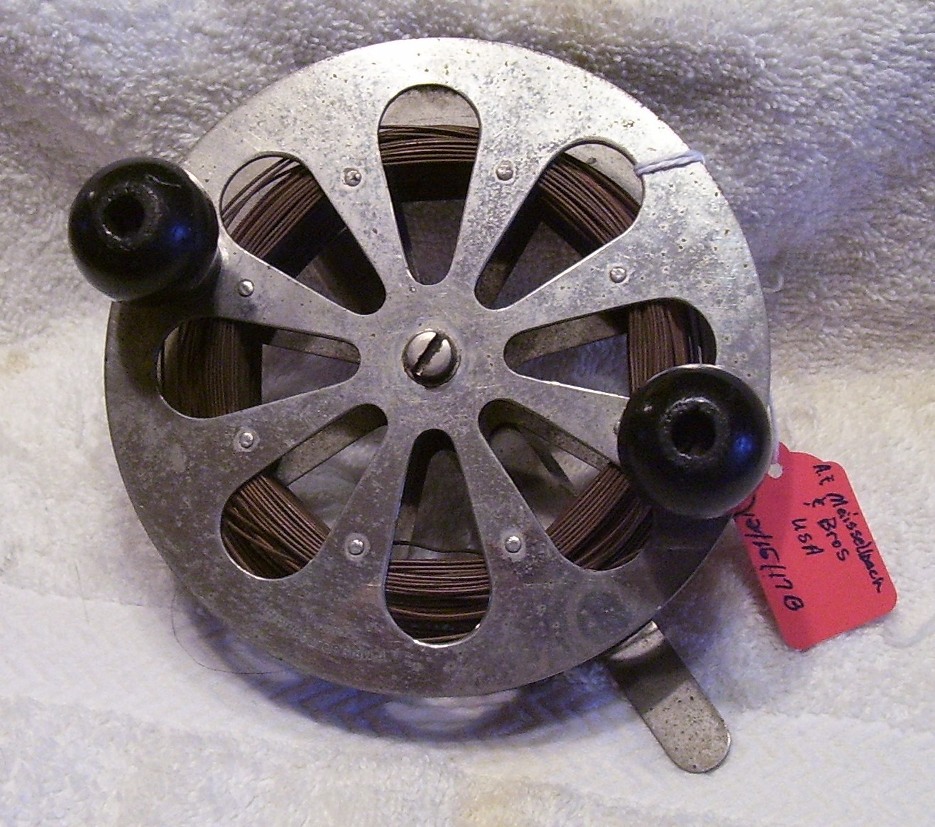 VINTAGE A F MEISSELBACH TAXI STYLE REEL 12/15/17B     W WIRE LINE