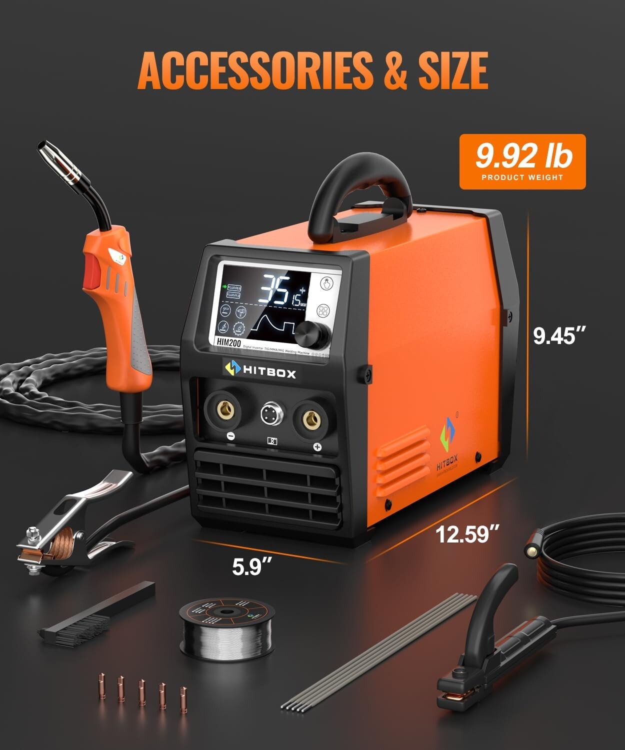 4 in 1 MIG Welder 110V 220V Inverter Gasless Lift TIG MMA Welding Machine 140Amp