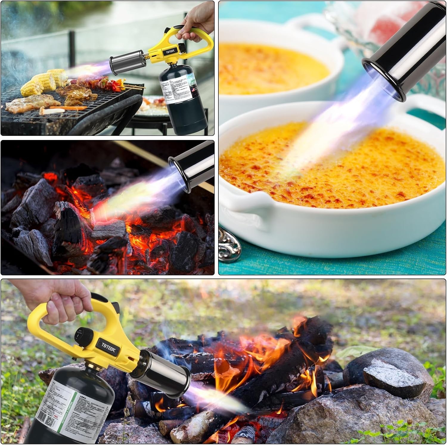 Powerful Culinary Torch with Ergonomic Handle - Ideal for Searing & Grilling