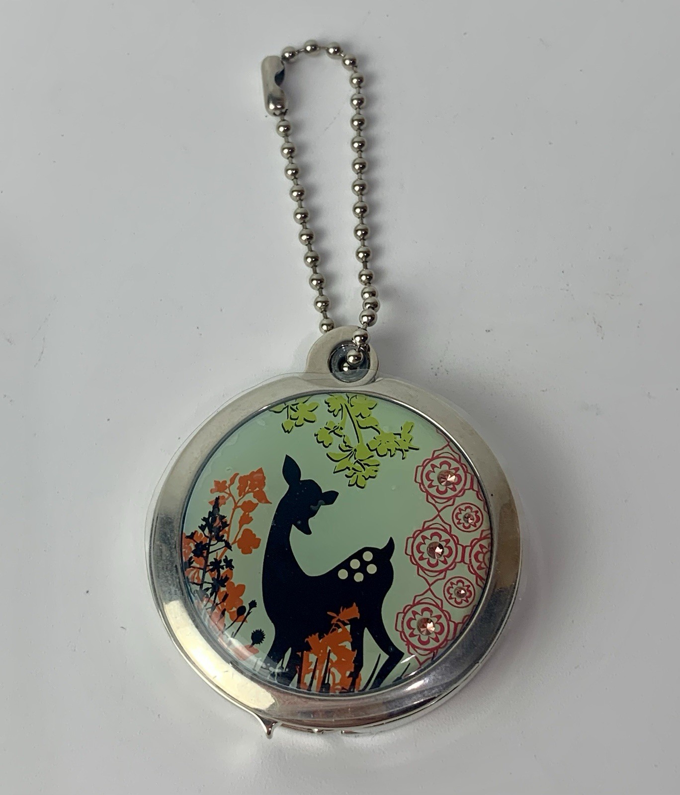 GLAM Purse Hanger Hook w/Mirror - Fawn in Forest w/Sparkly - New Old Stock!