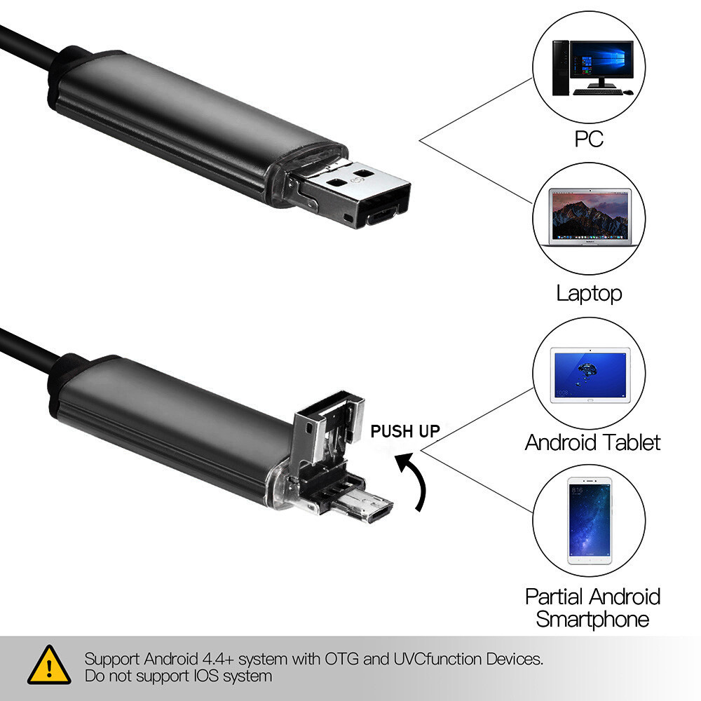 Micro USB Flexible Inspection Camera Endoscope Borescope For Android Phone PC
