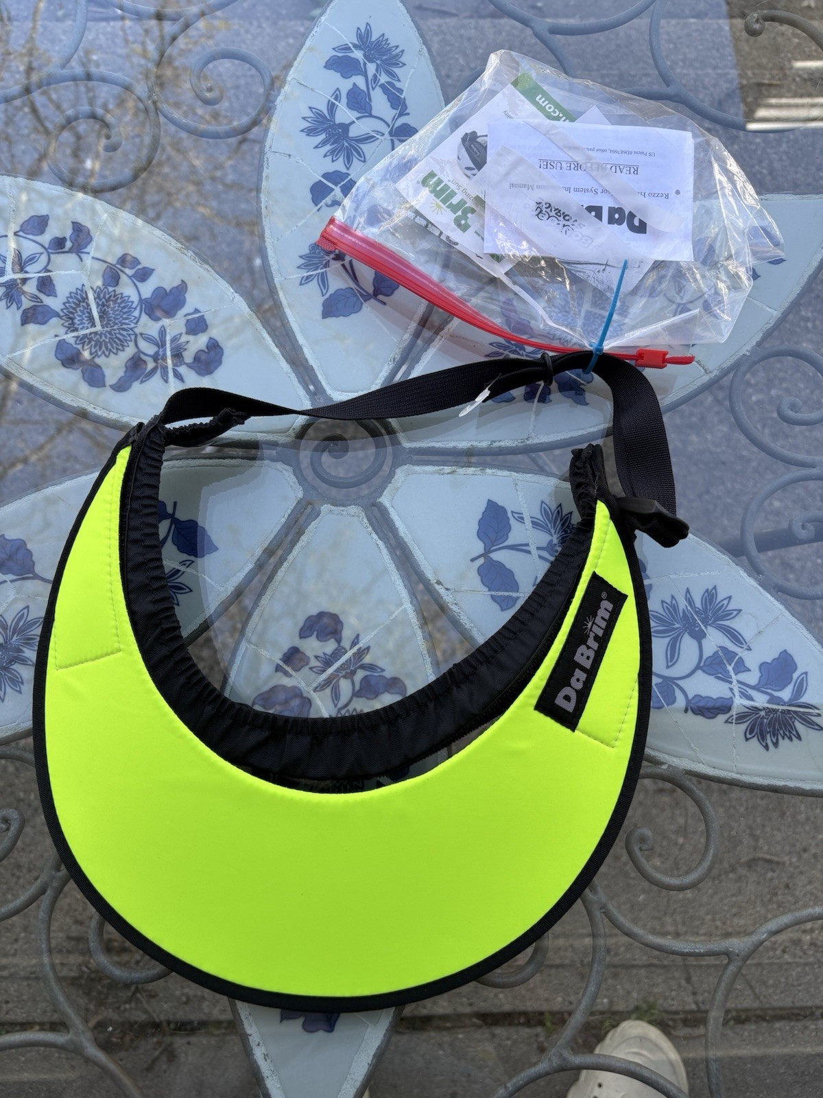 Da Brim Cycling Sporty Helmet Visor One Size Adult Brim Neon Yellow RARE