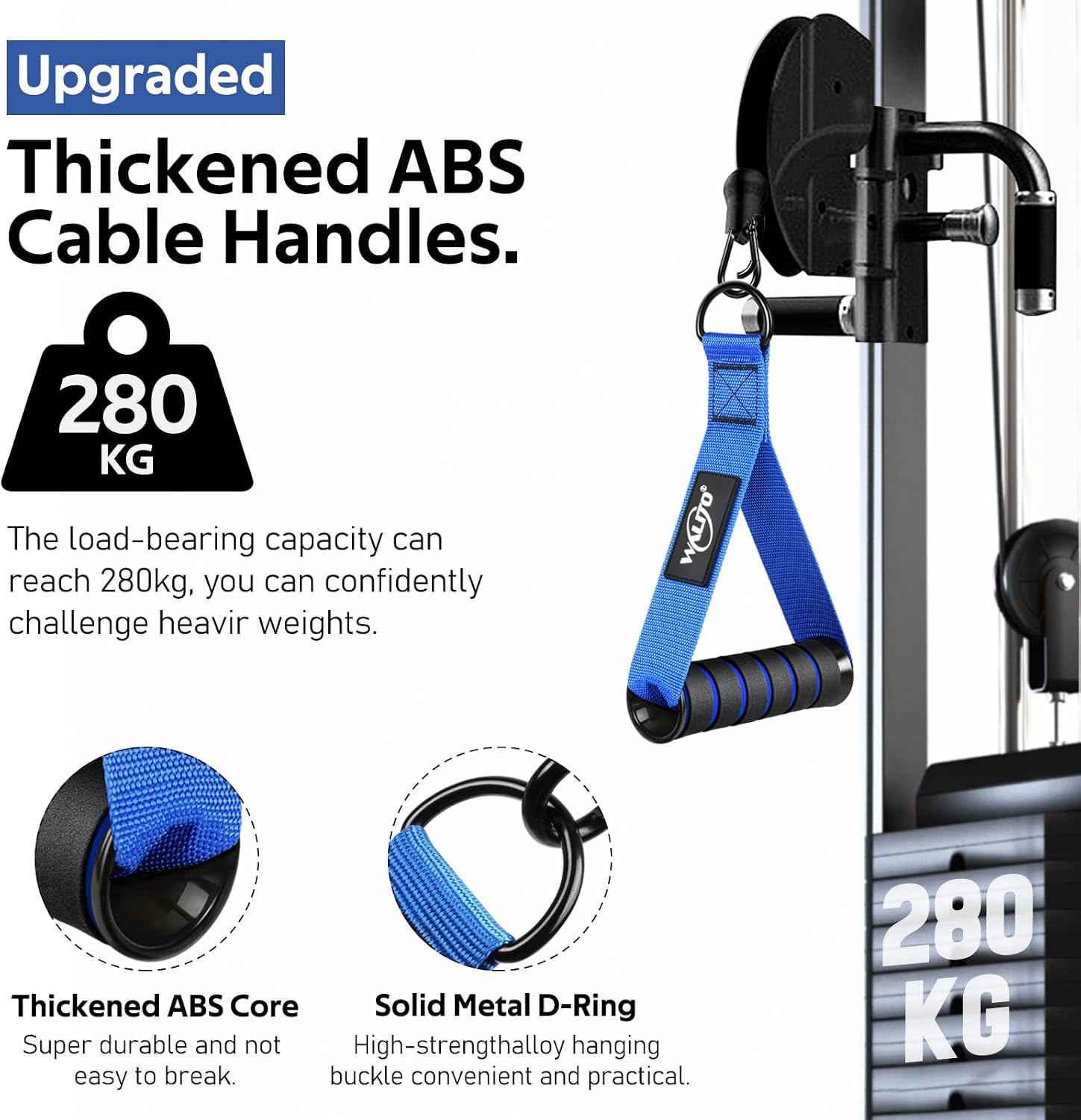 Exercise Handles, Cable Machine Handles for Gym Cable Attachments Training | 2 P