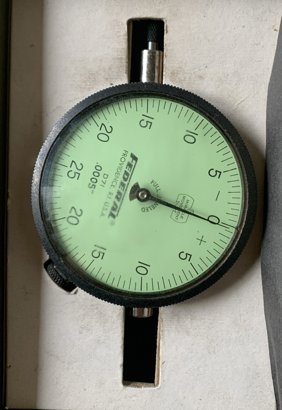 Federal Precision Measuring Inst. D71 Dial Indicator .0005" Miracle Movement