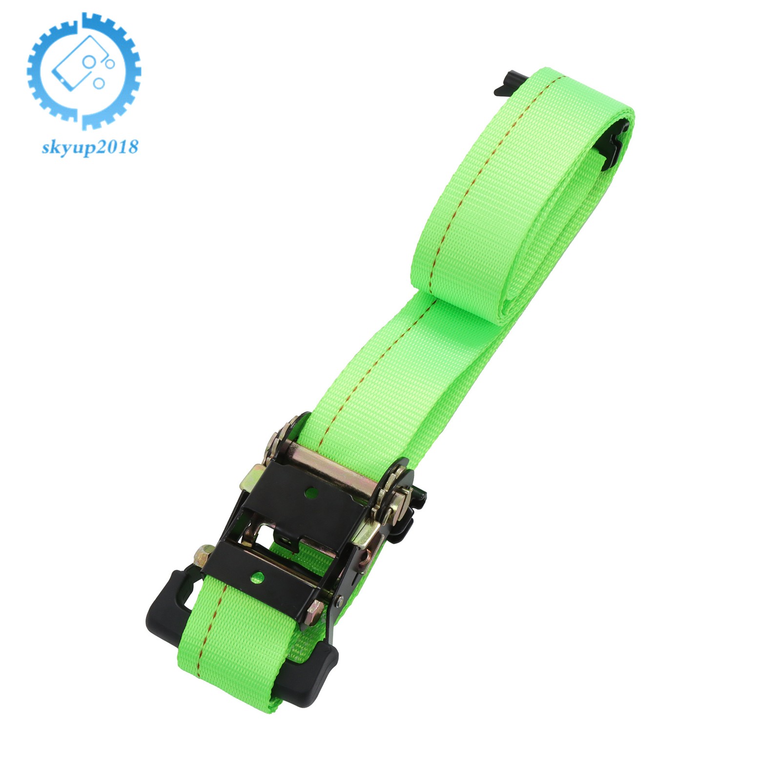 Green Wheel Chock And 6ft Ratchet Strap Kit For E Track System ATV UTV Tractors