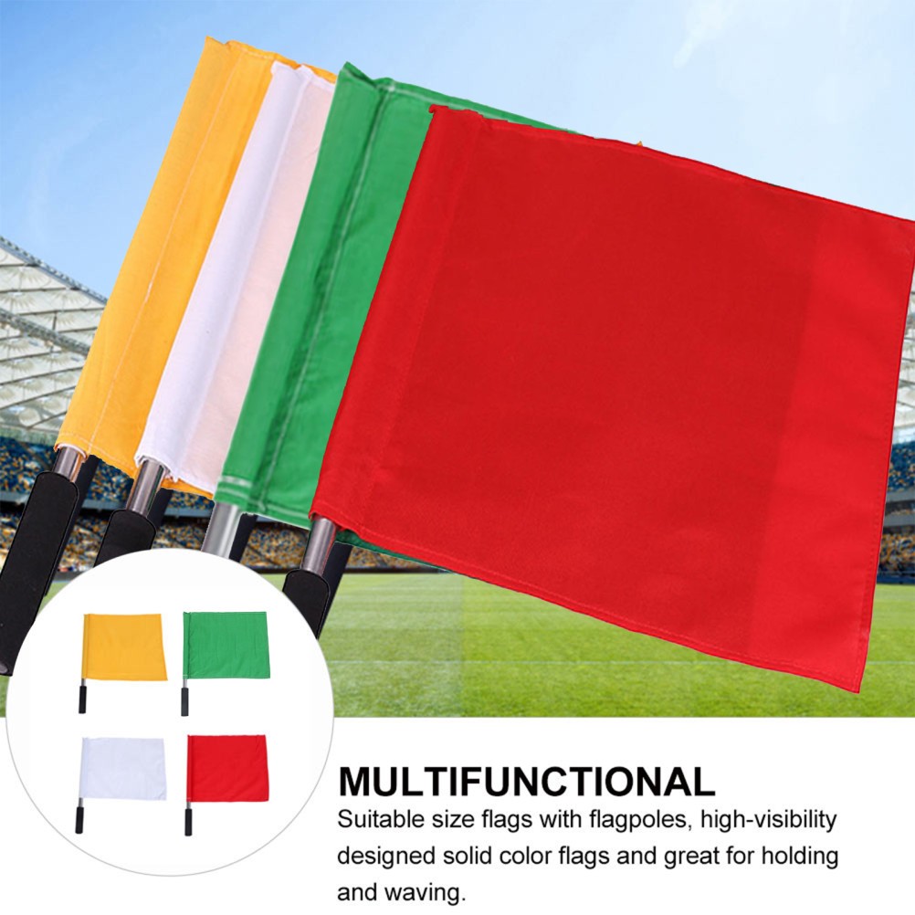 4 Pcs Hand Referee Flags With High Visibility For Sports Events