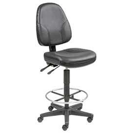Leather Stool - Operator Synchro Mechanism - 360176; Footrest Black