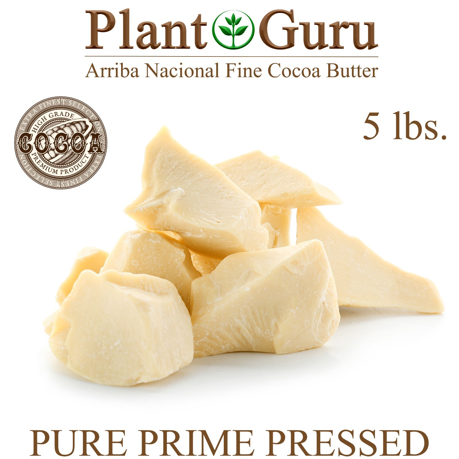 Raw Cocoa Butter 5 lbs Bulk 100% Pure Natural Unrefined Organic FOOD GRADE Cacao