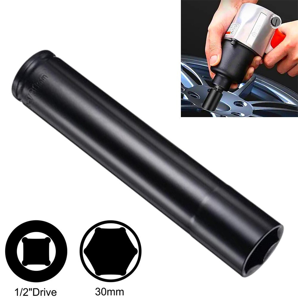 1/2" Drive 30mm Deep Impact Socket CR-V Steel 200mm Length 6-Point Metric Sizes