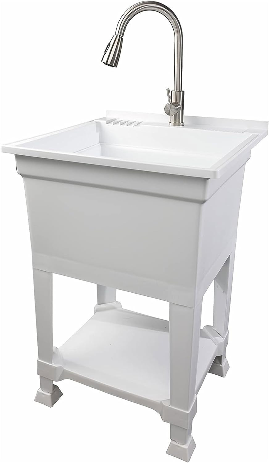 Heavy-Duty 24x24 Utility Sink - USA-Made for Workshop, Laundry, Garage, Pets
