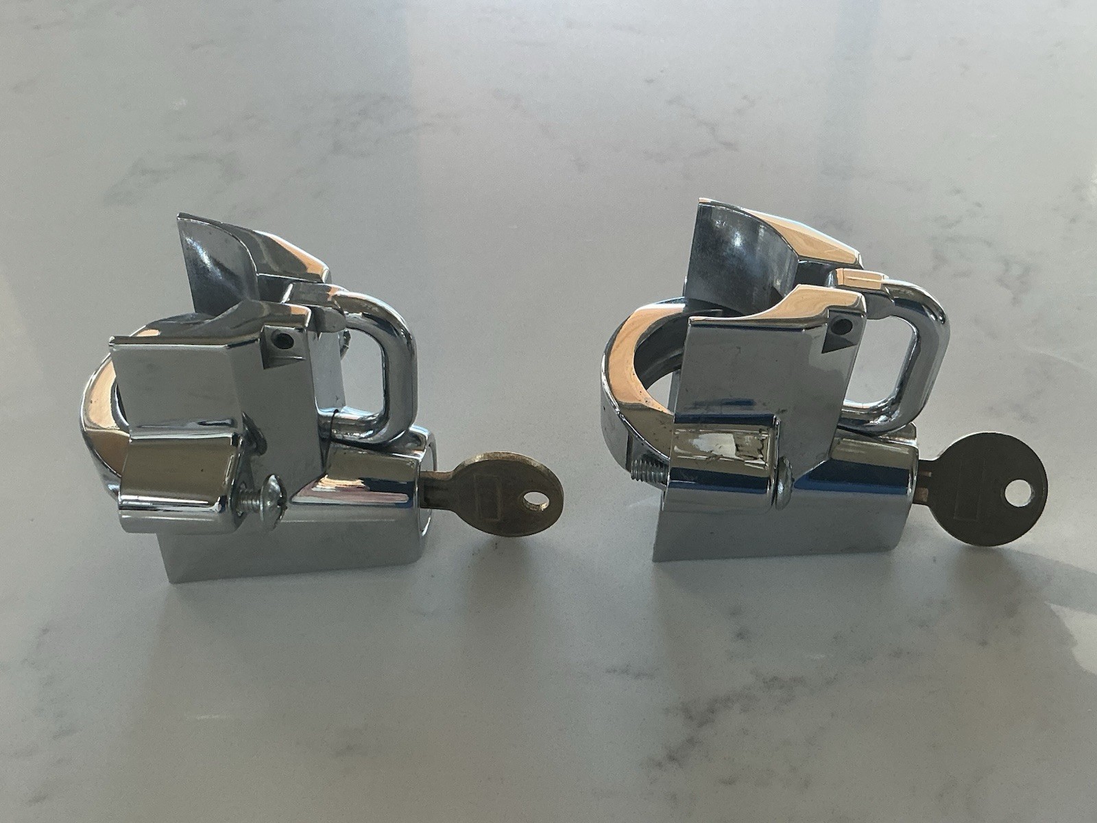 Bikers Choice Chrome Universal Helmet Locks, a pair - V#74937S2