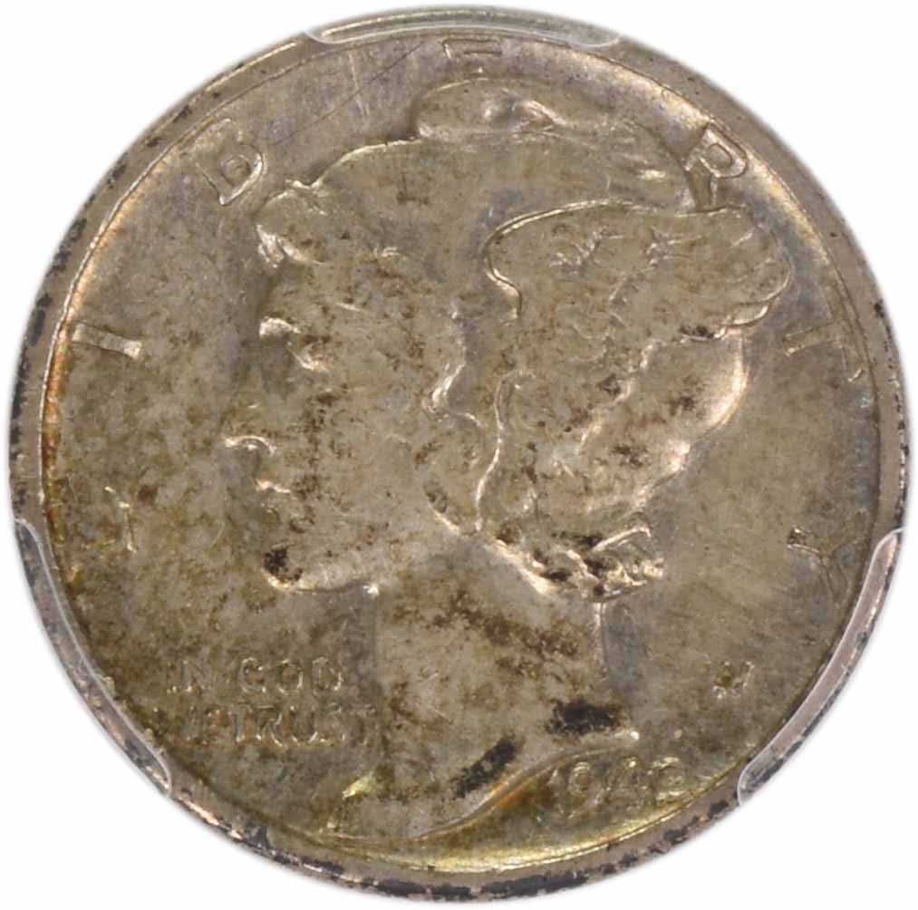 1942/1 Mercury Silver Dime EF40 PCGS