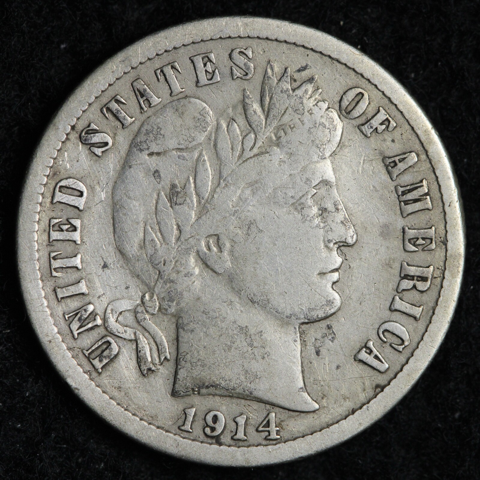 1914-S Barber Silver Dime VF+ E241 T