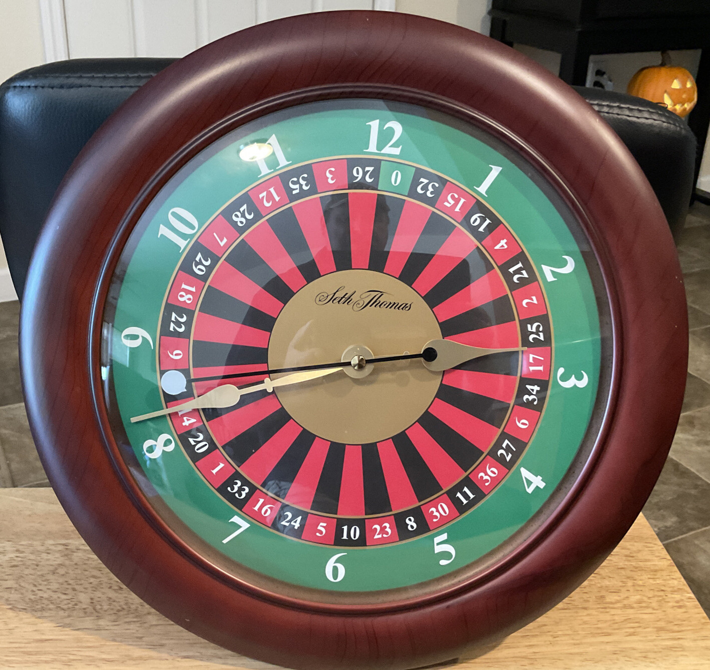 Seth Thomas Roulette 14” Wall Clock Man Cave/Game Room Decor EX+ Condition