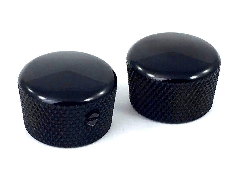 NEW - Metal Cupcake Knobs (2) For USA Solid Shaft Pots - BLACK