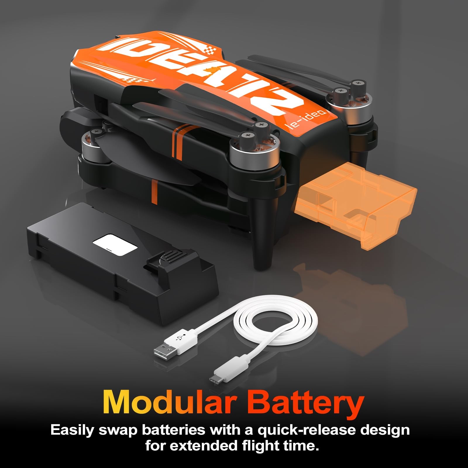 LE-IDEA GPS Drone with Camera for Adults, IDEA12GPS Orange