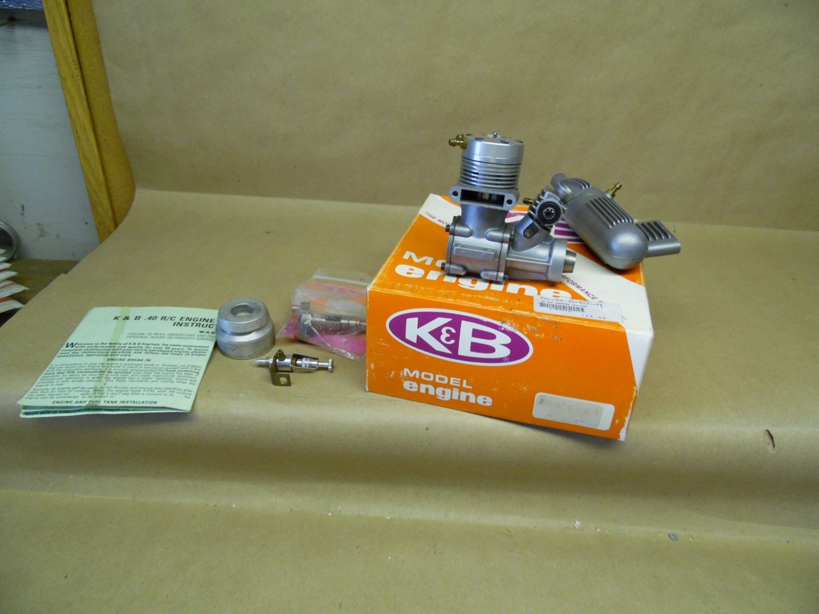 NEW K&B .40 MARINE engine w/ muffler, flywheel, box, papers, COUNTER ROTATING?