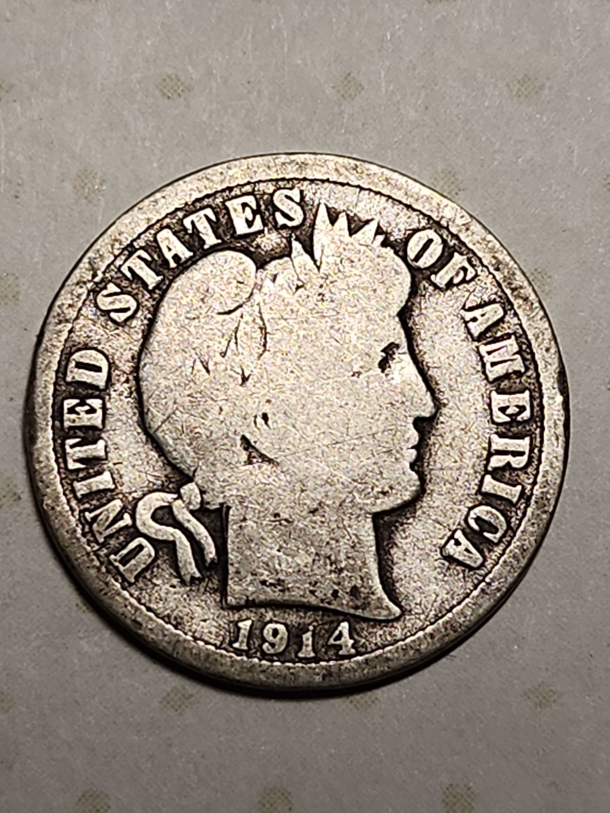 1914-P BARBER DIME~VERY GOOD~FAST FREE SHIPPING  #1