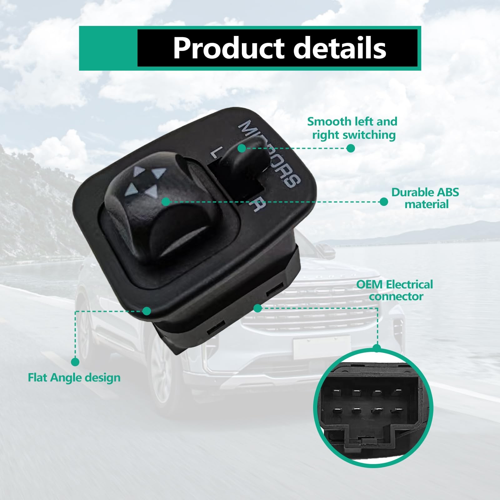 Power Mirror Control Switch, Front Driver Side Door F65Z17B676AB