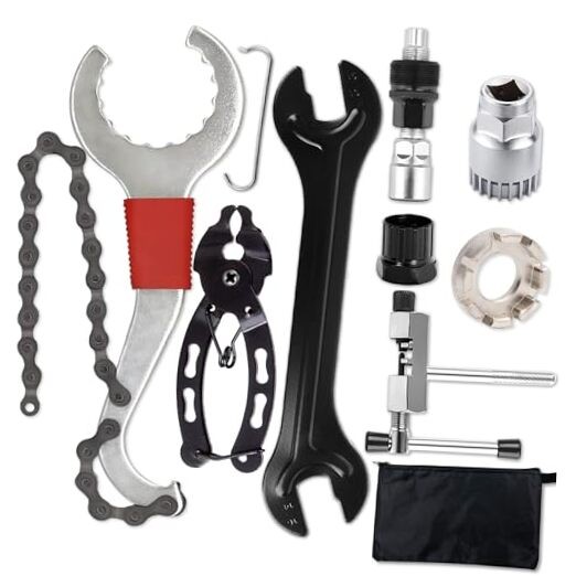 Black Professional Bicycle Repair Tools - 8 Pcs - 8 Pieces