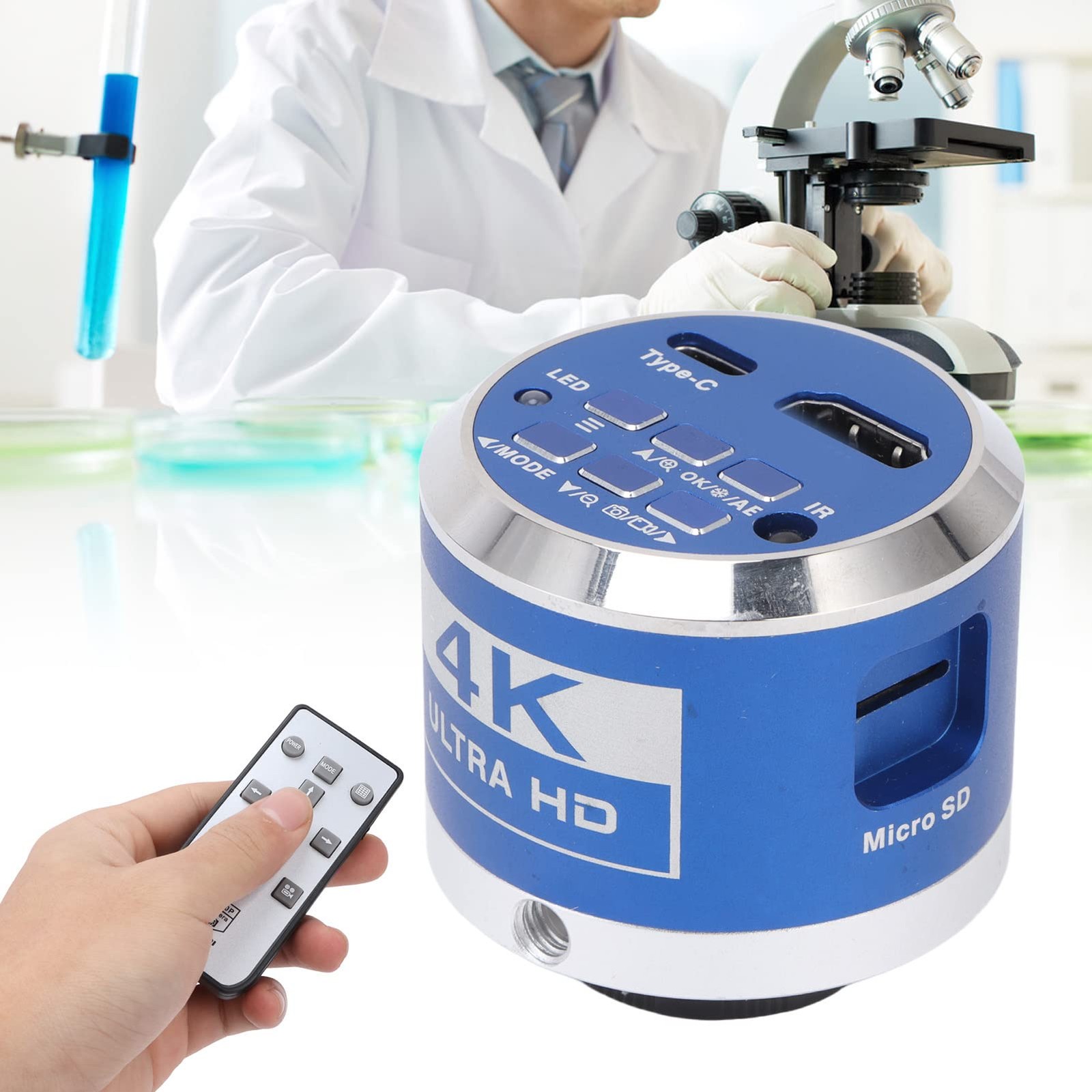 Digital Microscope Camera, 4K HDMI Camera with Remote Control for Photo, Vide...