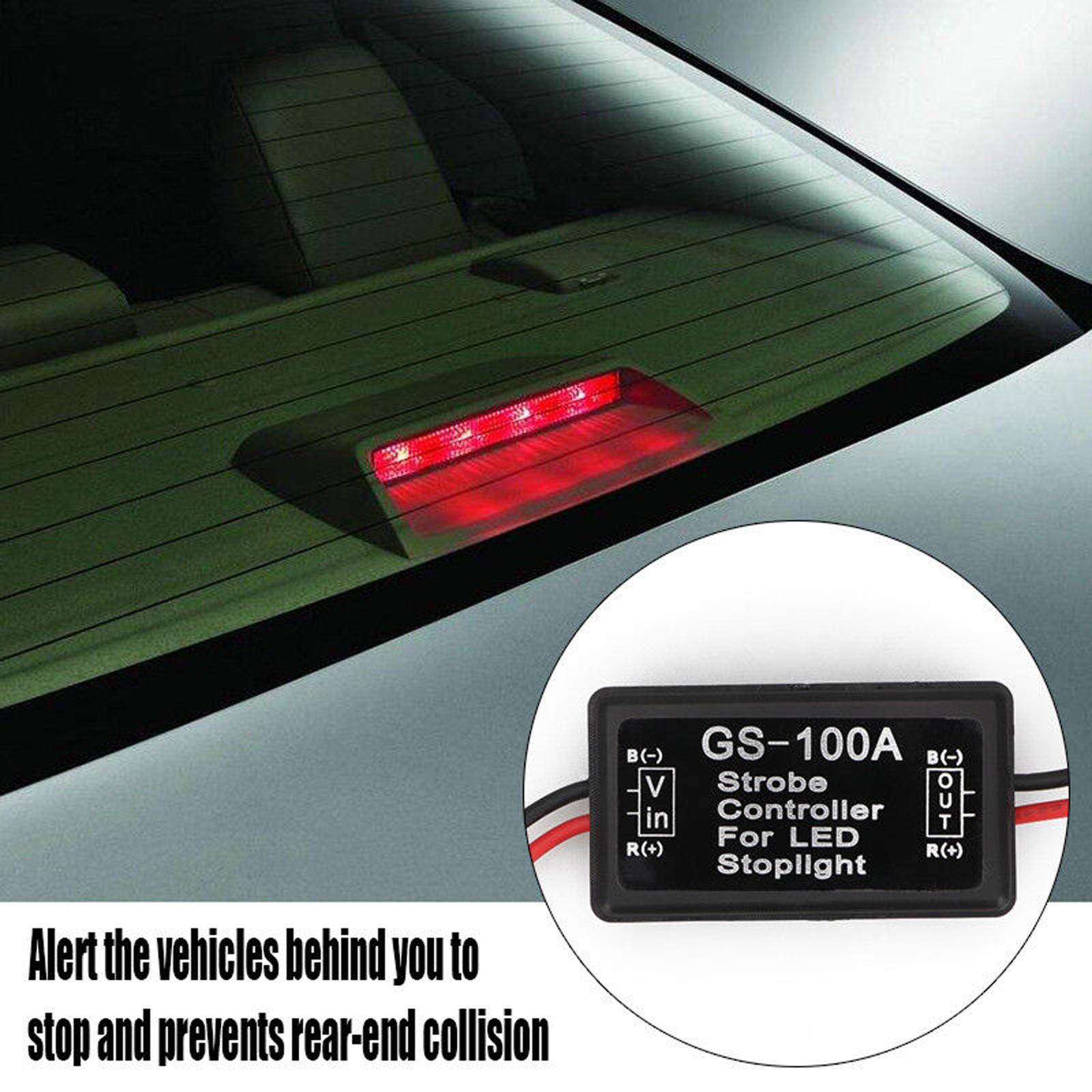GS-100A Flash Strobe Controller Flasher Module Box For LED Brake Stop Light Lamp