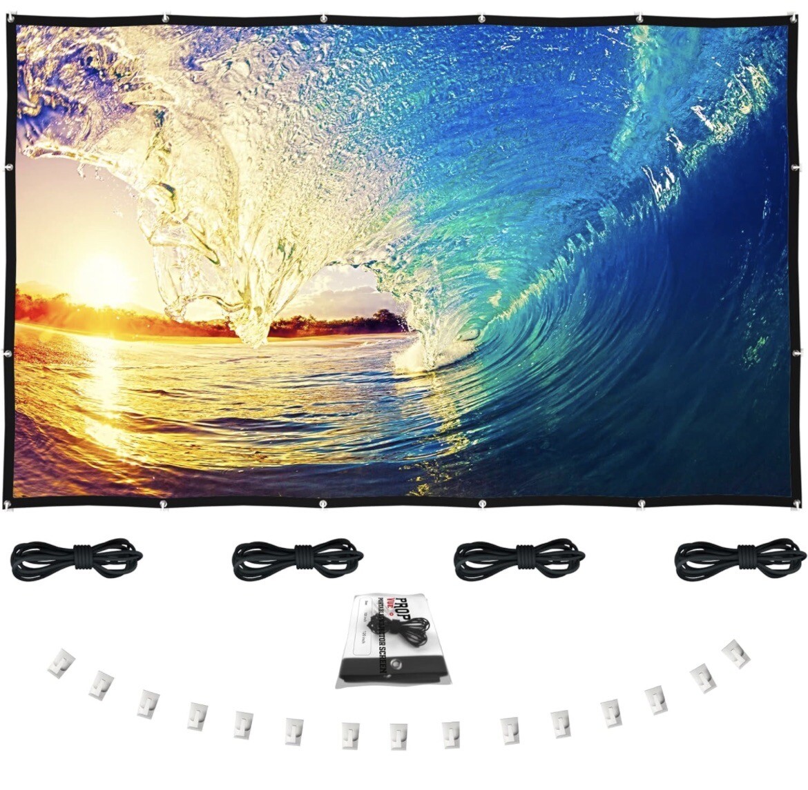 100 Inch Portable Foldable Projector Screen 16:9 HD Outdoor Home Cinema 3D Movie
