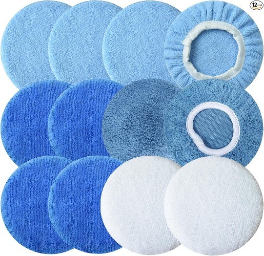 Car Polishing Bonnet Pads-16 Pieces 5 to 6 Inches Color: 5-6inch-12pcs 4colors