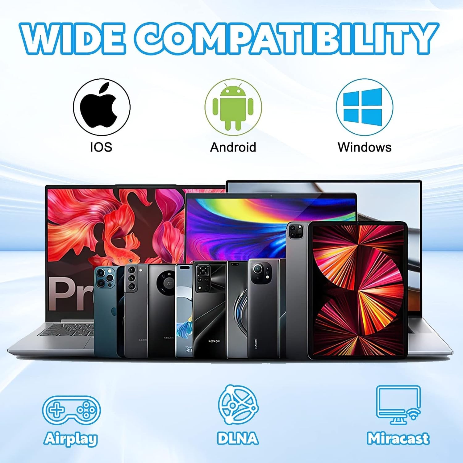 Wireless HDMI Display Adapter 1080P HD Screen Mirroring 4K Compatible WiFi