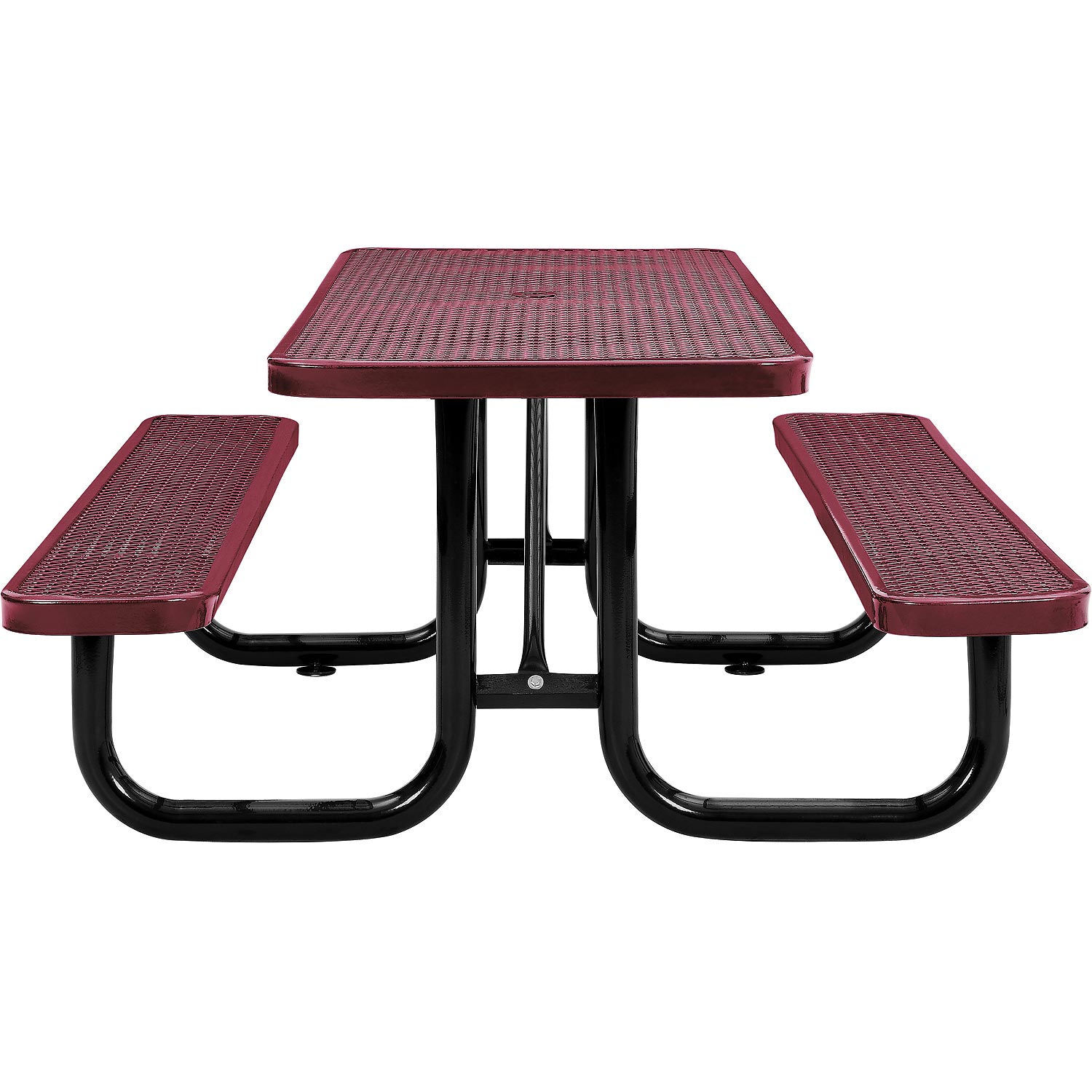 6' Rectangular Expanded Metal Picnic Table 72"L x 62"W Red
