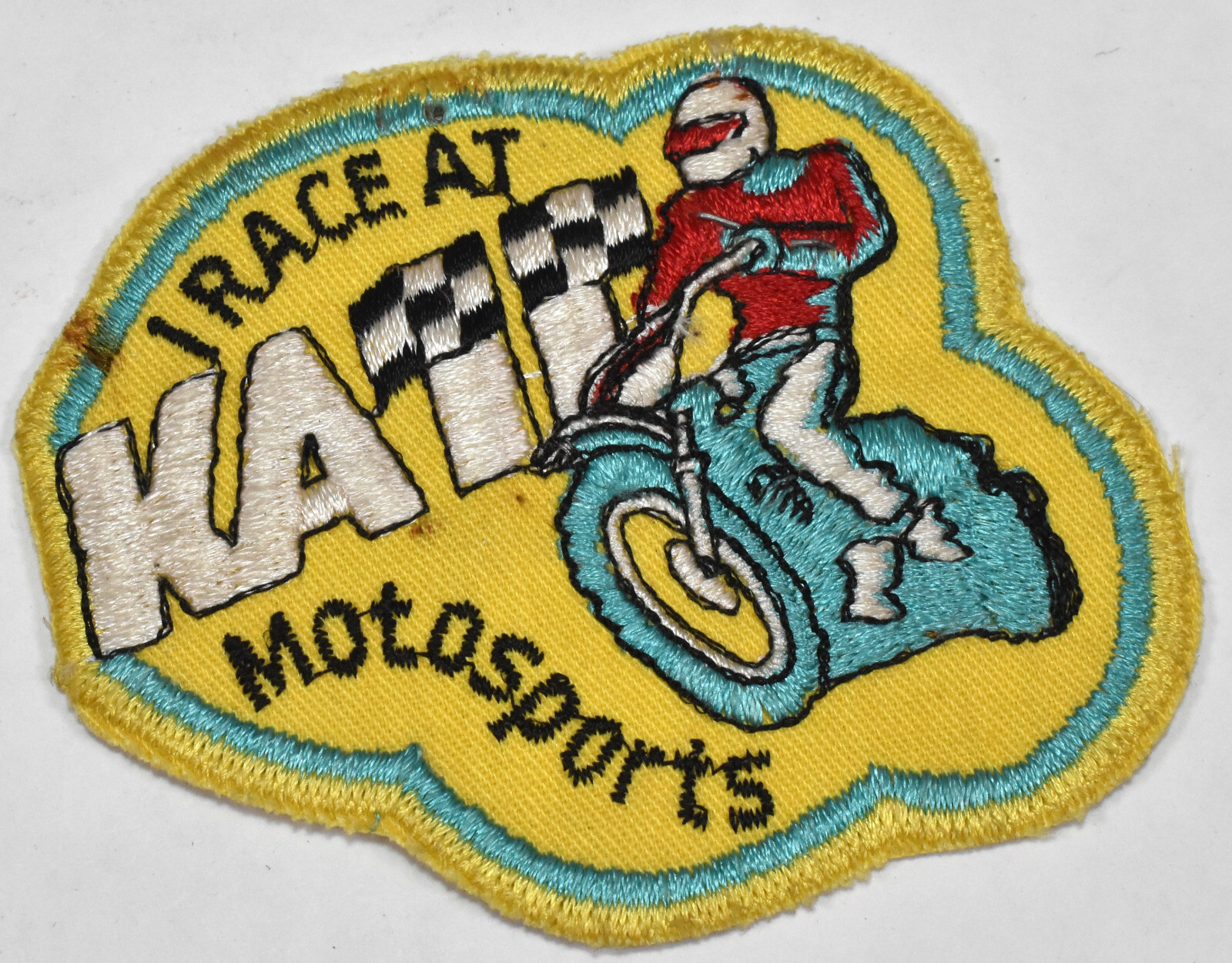 Vintage I Race at Katt Motosports Motorcycle Racing Sew On Advertising Patch