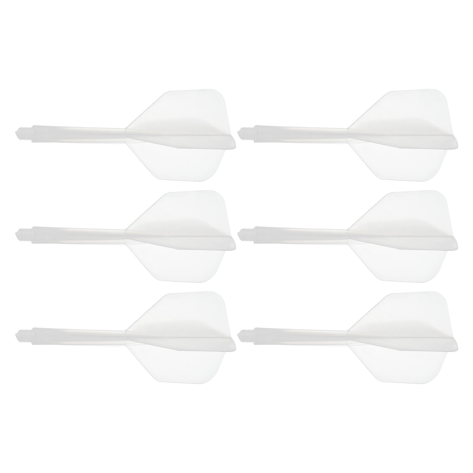 6Pcs Integrated Dart Shaft Flights,Durable Darts Flights Set(Clear)
