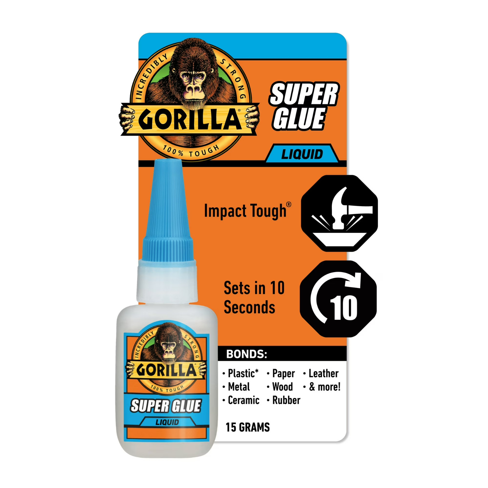 Gorilla Super Glue 15 Gram, Clear, (Pack of 1)