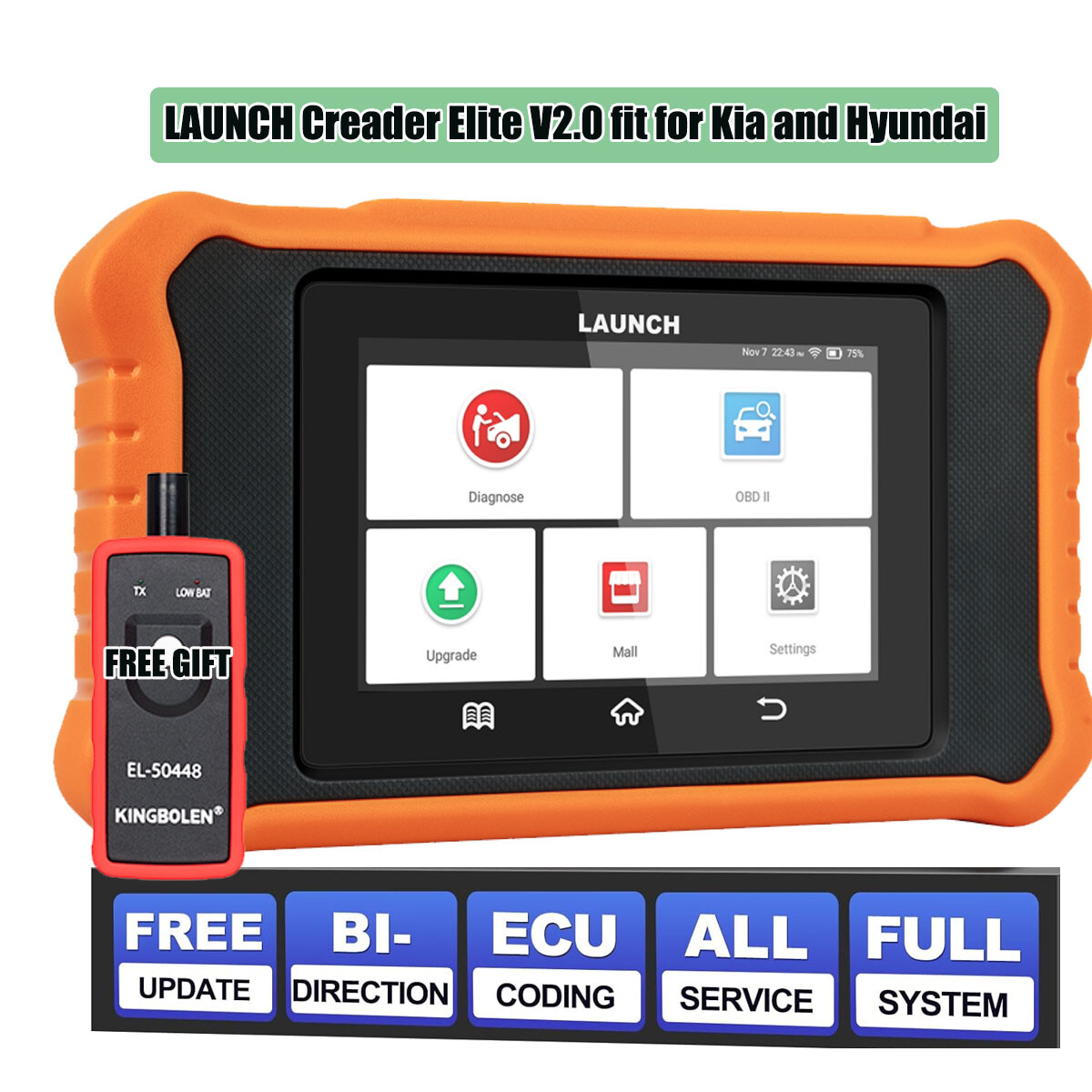 2026 NEW LAUNCH Creader Elite V2.0 All Systems OBD2 Scanner for Kia and Hyundai